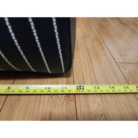 Fossil Women's Rachel Leather Printed Tote Bag Medium Black White Handbag Charm - Picture 6 of 16